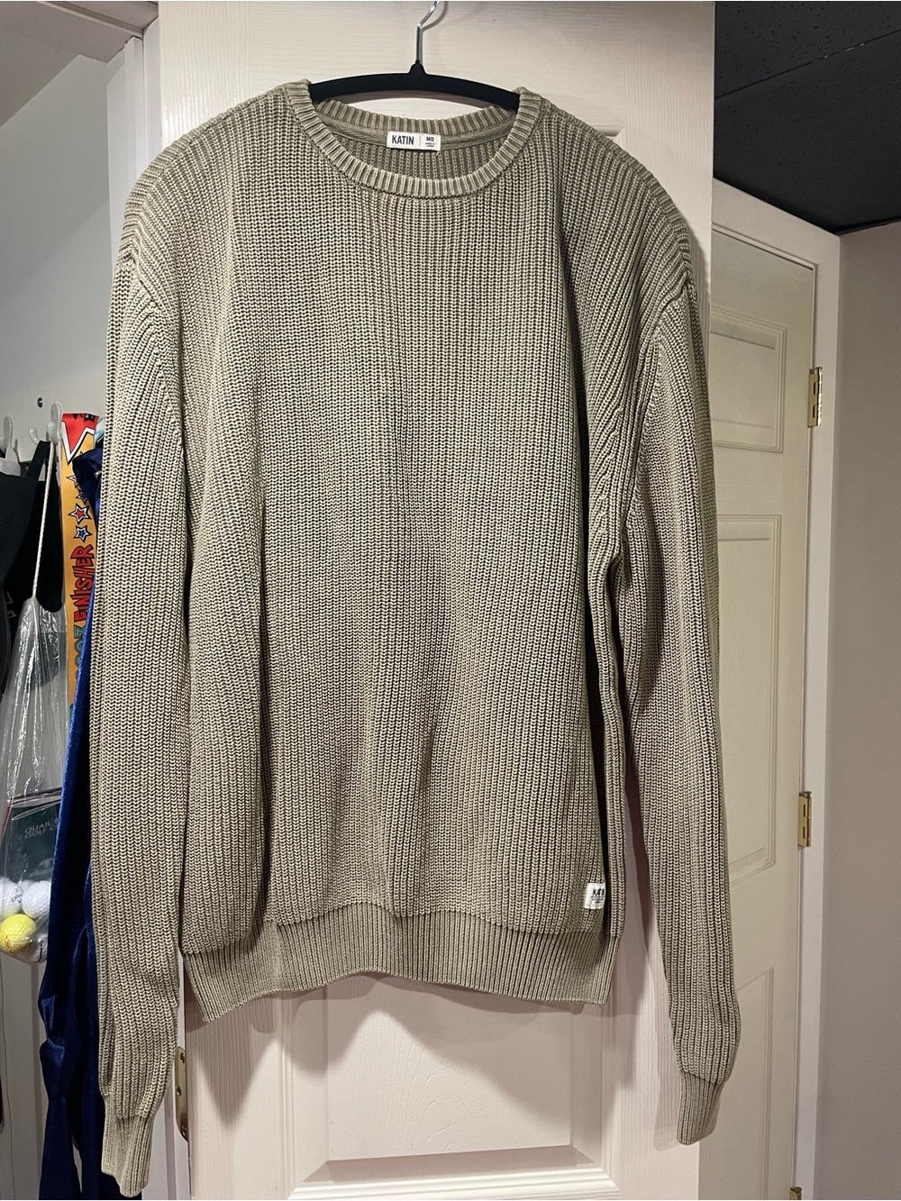 Katin Men's Crewneck Knit Sweater in Olive Green